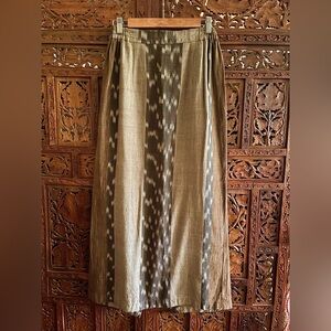 Vintage Ikat 100% cotton weaving maxi pencil skirt M